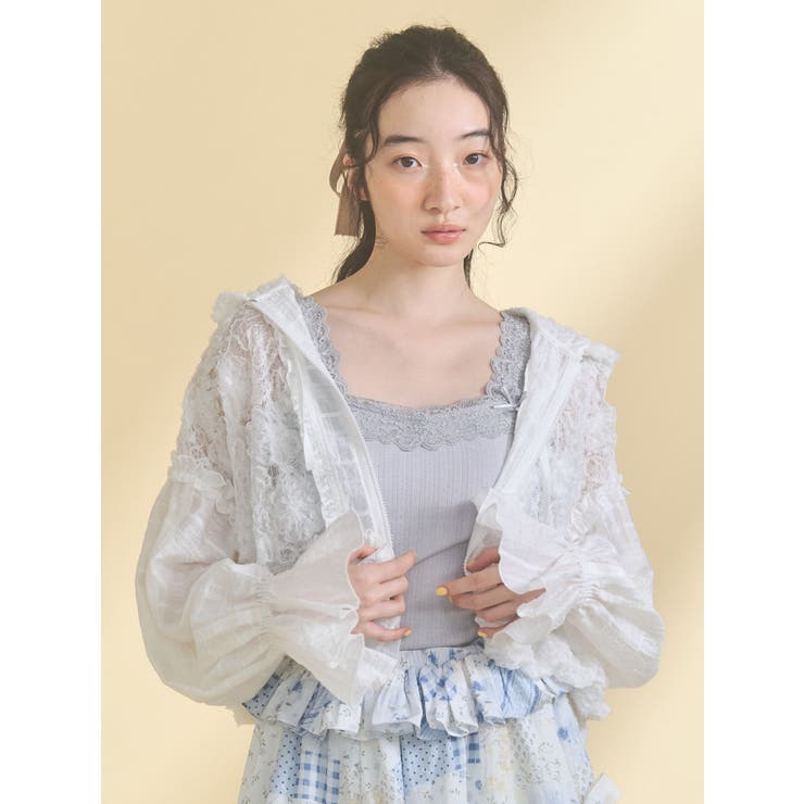 lace frame camisole tops | merry jenny | 詳細画像14 