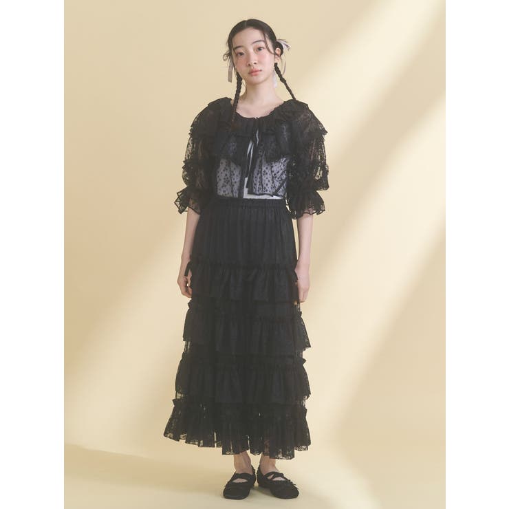 lace frame camisole tops | merry jenny | 詳細画像17 