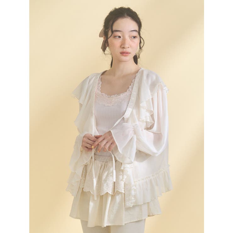 lace frame camisole tops | merry jenny | 詳細画像3 