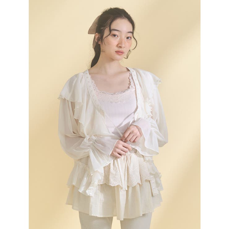 lace frame camisole tops | merry jenny | 詳細画像4 