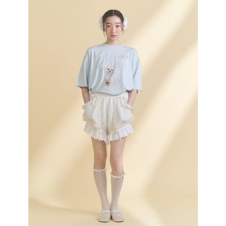 ribbon dog collage tee | merry jenny | 詳細画像12 