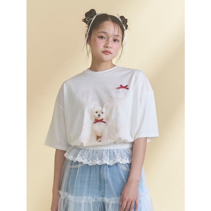 ribbon dog collage tee | merry jenny | 詳細画像16 