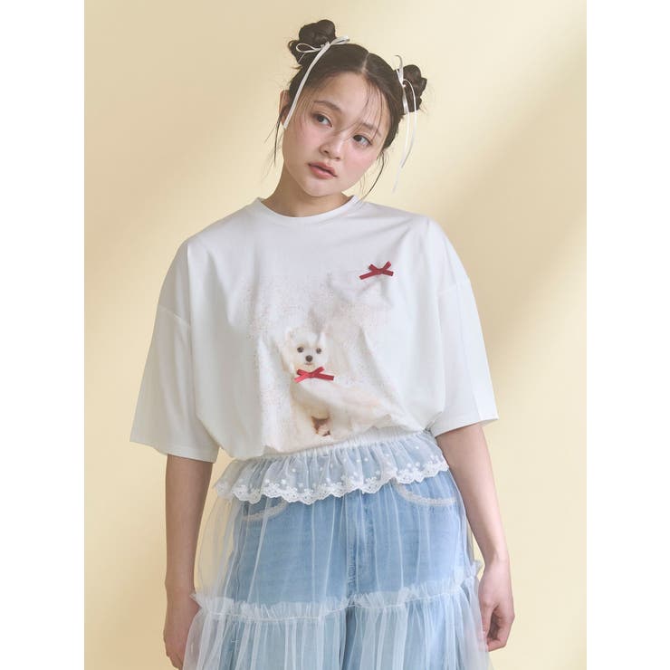 ribbon dog collage tee | merry jenny | 詳細画像17 