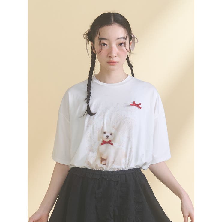 ribbon dog collage tee | merry jenny | 詳細画像19 