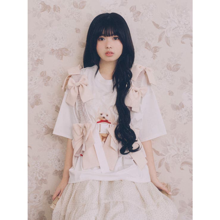 ribbon dog collage tee | merry jenny | 詳細画像2 