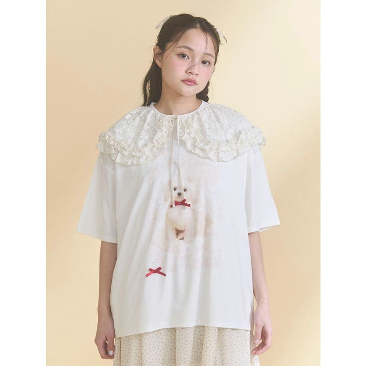 ribbon dog collage tee | merry jenny | 詳細画像26 