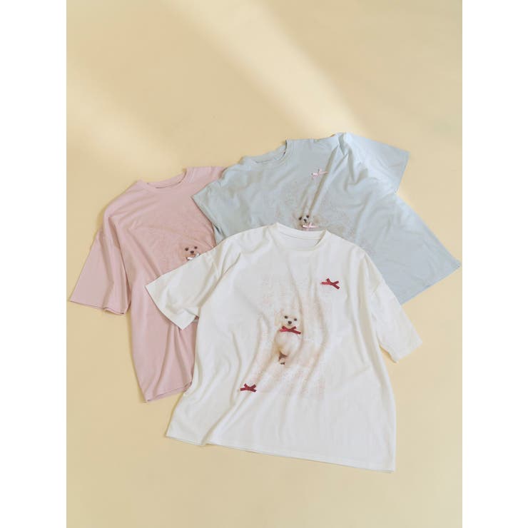 ribbon dog collage tee | merry jenny | 詳細画像31 