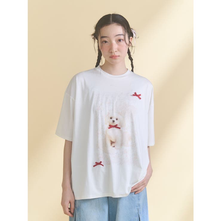 ribbon dog collage tee | merry jenny | 詳細画像6 