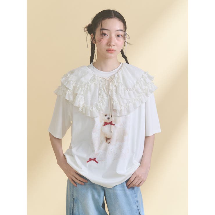 ribbon dog collage tee | merry jenny | 詳細画像7 