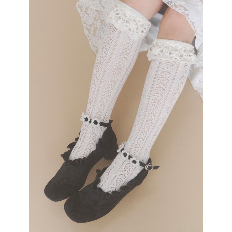 靴下屋×merry jenny flower lace knit sock | merry jenny | 詳細画像1 
