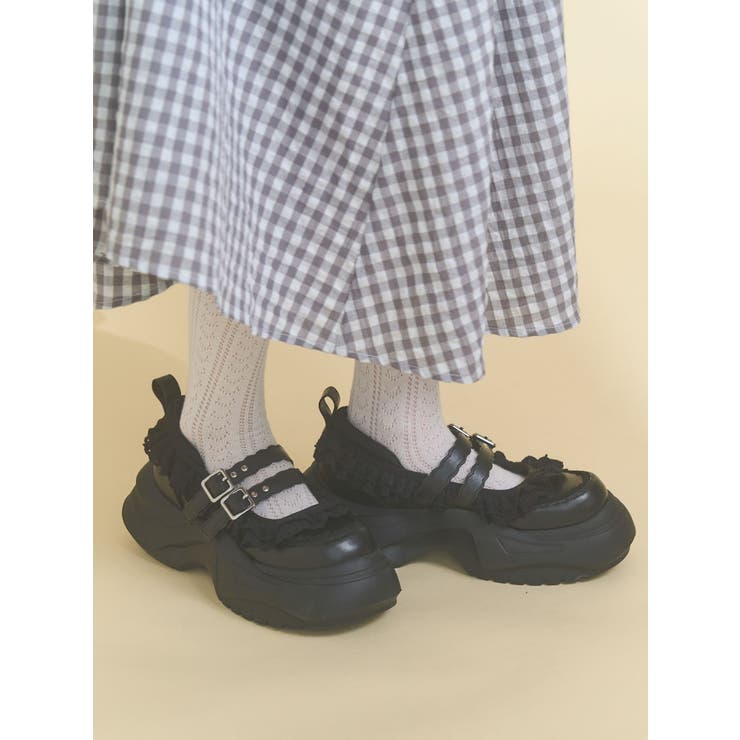 frill mary jane metal sneakers | merry jenny | 詳細画像18 