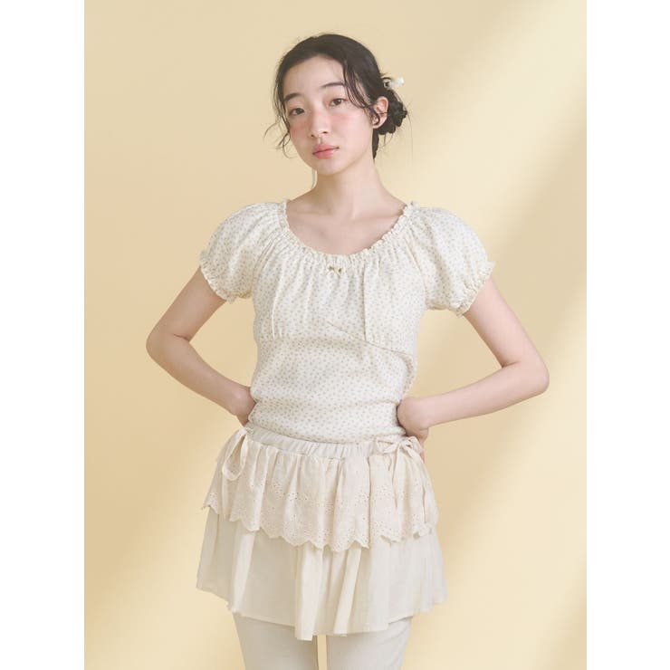 petit flower pure neck tee | merry jenny | 詳細画像5 