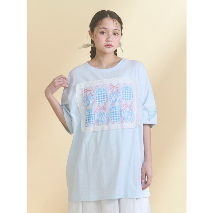 ブルー | ひみつのゆらめきフレームTee | merry jenny