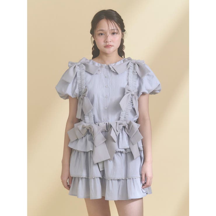 アイスブルー | Tulle ribbon harness | merry jenny