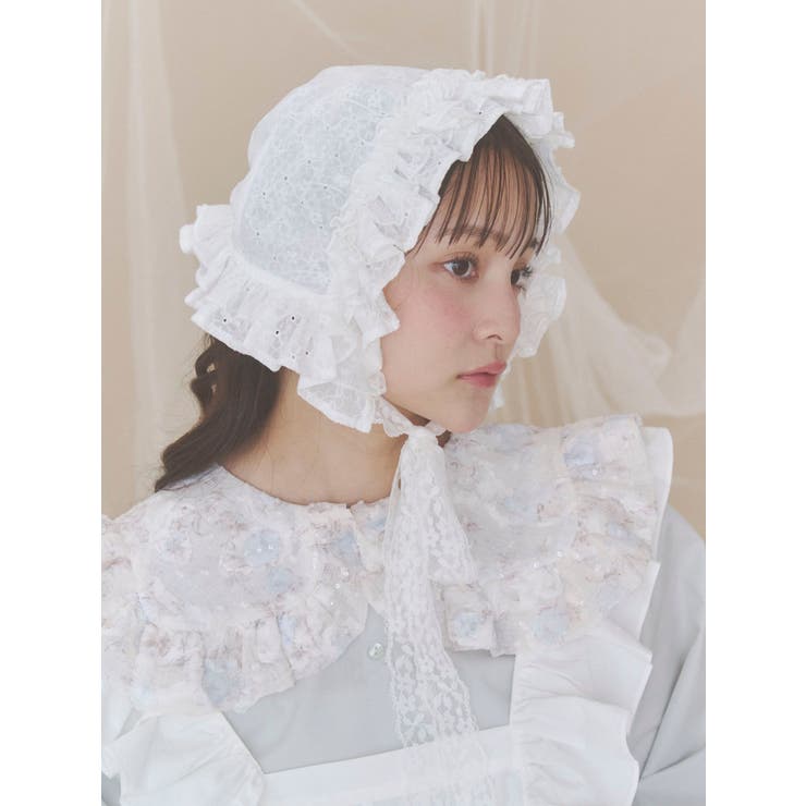 オフホワイト | sugar lace bonnet | merry jenny
