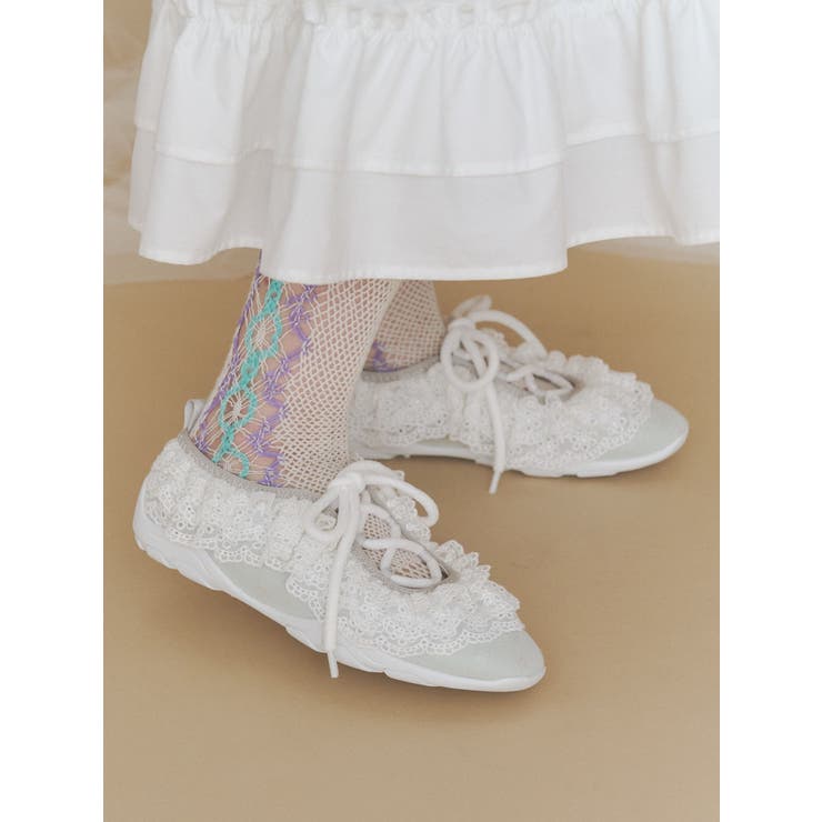 ミントグリーン | Frill Ballet Sneakers | merry jenny