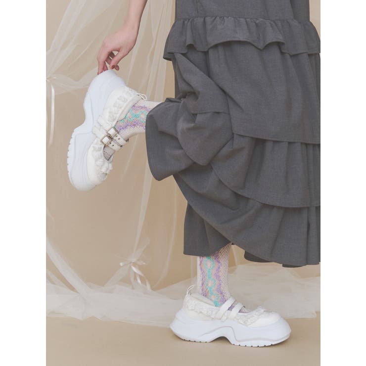 frill mary jane metal sneakers | merry jenny | 詳細画像22 