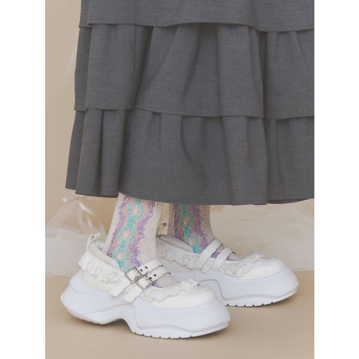 frill mary jane metal sneakers | merry jenny | 詳細画像24 