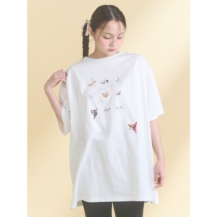 オフホワイト | ひるやすみのらねこtee | merry jenny