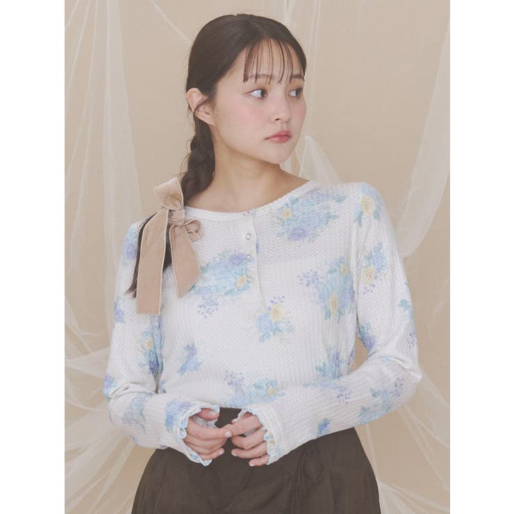 ブルー | bouquetワッフルトップス | merry jenny