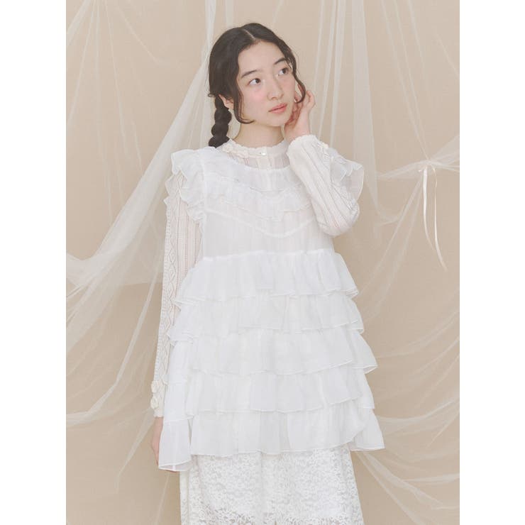 ミルフィーユフリルトップス | merry jenny | 詳細画像6 