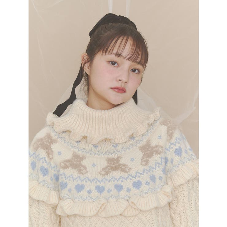 bear yoke knit tops | merry jenny | 詳細画像11 