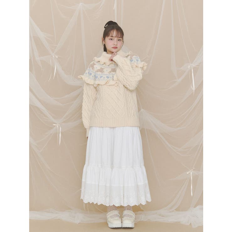 bear yoke knit tops | merry jenny | 詳細画像12 