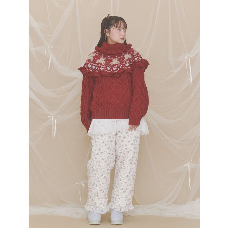 bear yoke knit tops | merry jenny | 詳細画像16 