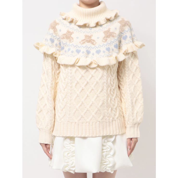 bear yoke knit tops | merry jenny | 詳細画像23 
