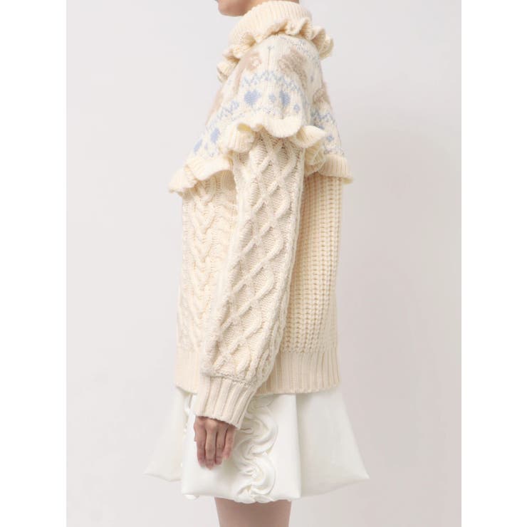 bear yoke knit tops | merry jenny | 詳細画像24 