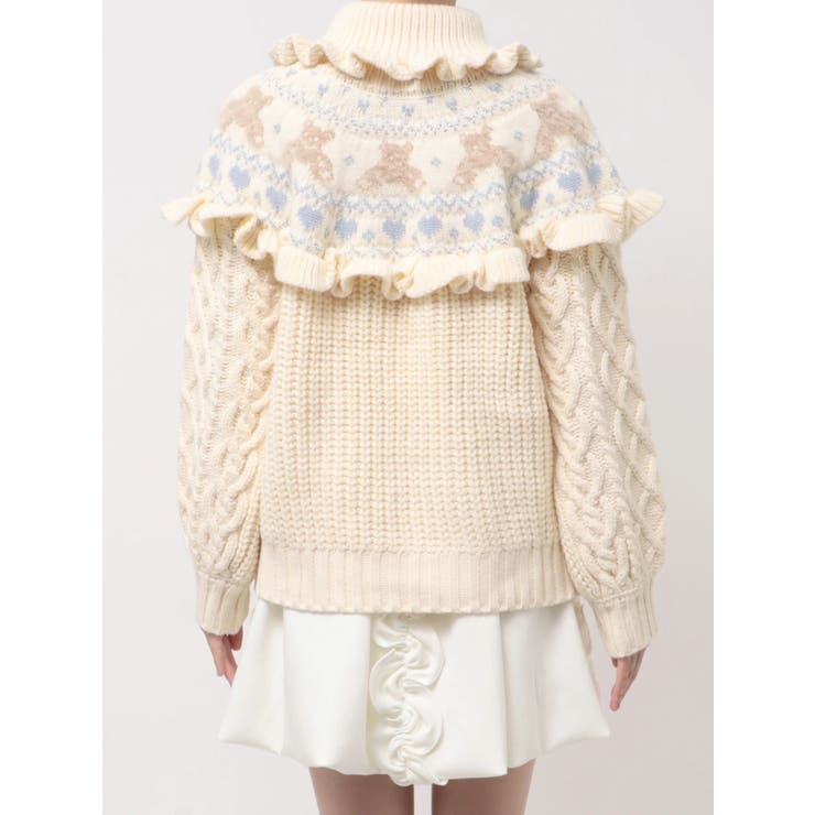 bear yoke knit tops | merry jenny | 詳細画像25 