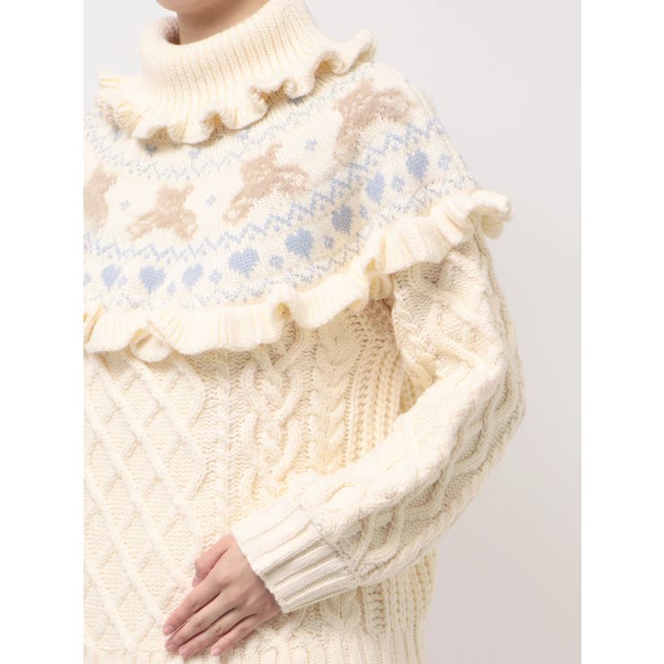 bear yoke knit tops | merry jenny | 詳細画像27 