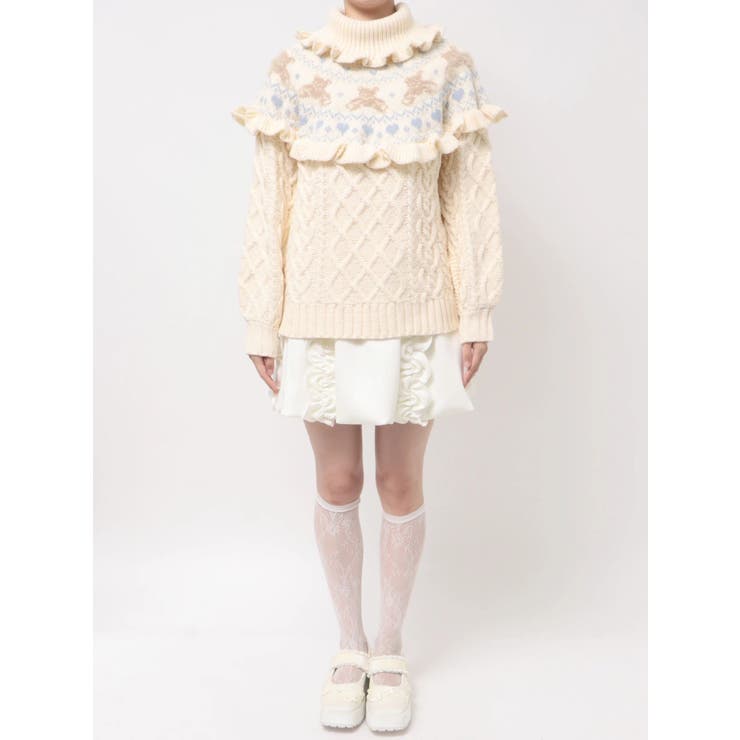 bear yoke knit tops | merry jenny | 詳細画像29 