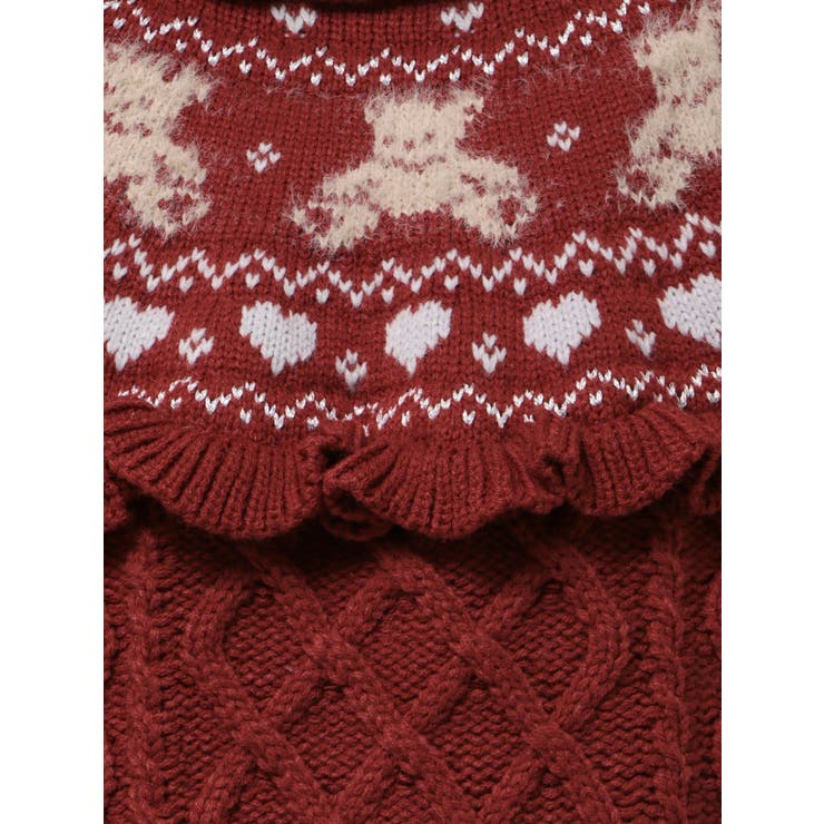 bear yoke knit tops | merry jenny | 詳細画像31 