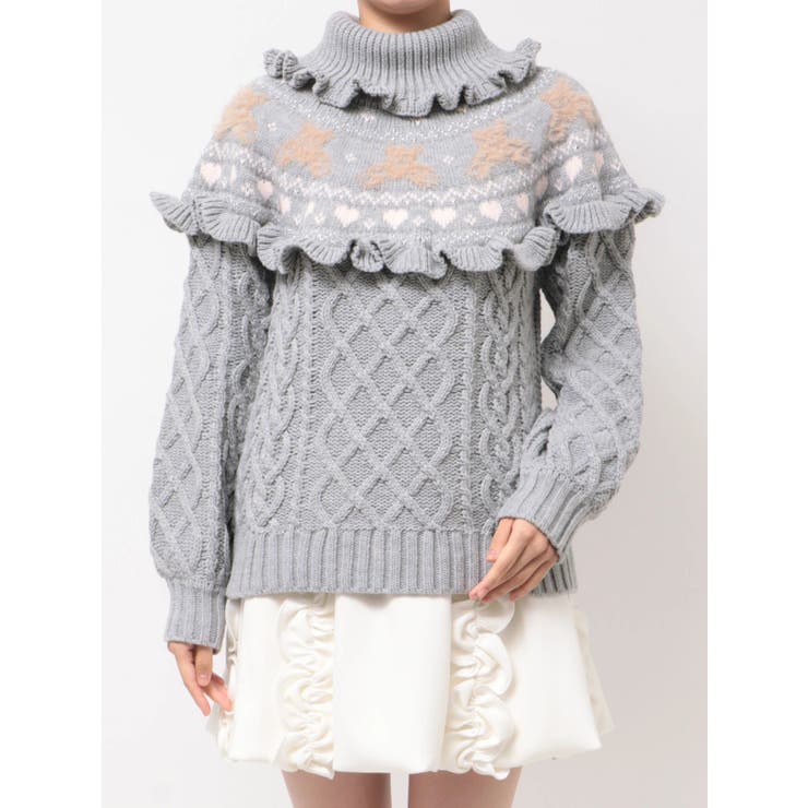 bear yoke knit tops | merry jenny | 詳細画像33 
