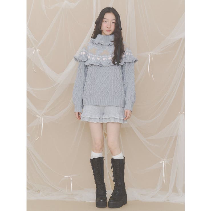 bear yoke knit tops | merry jenny | 詳細画像5 