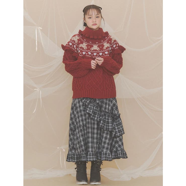 bear yoke knit tops | merry jenny | 詳細画像8 
