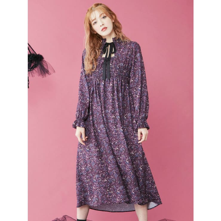 2WAY VINTAGE FLOWER PRINTワンピース[品番：MKSW0023101