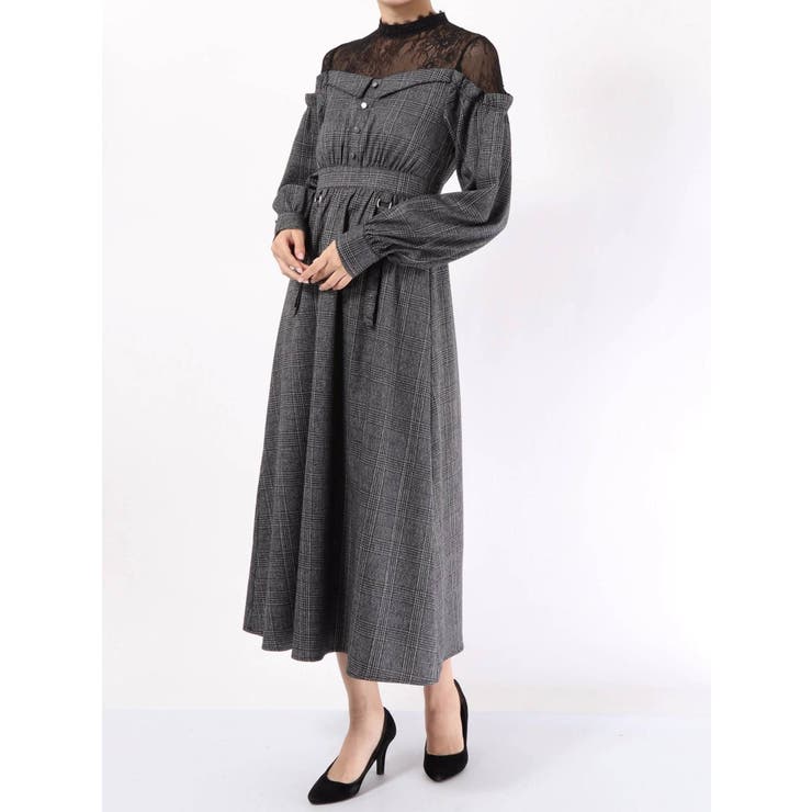 レースコンビガーターマキシワンピース【LARME 11月掲載】[品番