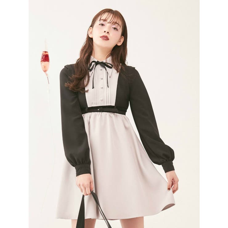 ウエストマークバイカラーワンピース[品番：MKSW0028518]｜EATME