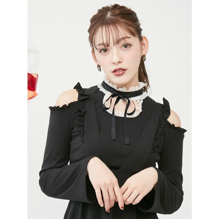 激安 超特価商店街  オープンショルダーデコルテリブTOP[品番：MKSW0028539]｜EATME トップス