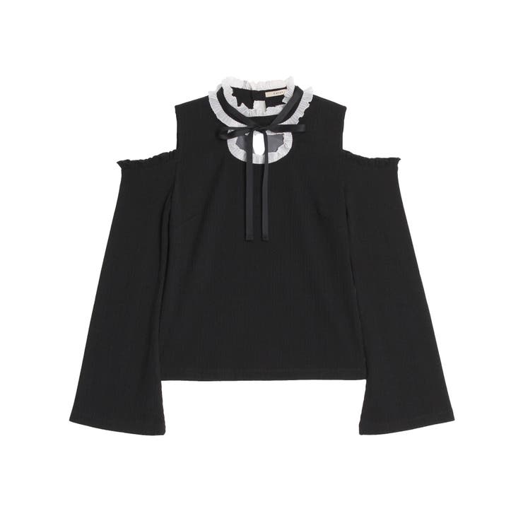 オープンショルダーデコルテリブTOP[品番：MKSW0028539]｜EATME