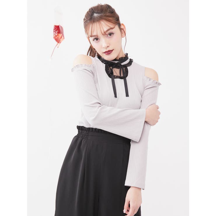 オープンショルダーデコルテリブTOP[品番：MKSW0028539]｜EATME（イートミー）のレディースファッション通販｜SHOPLIST（ショップリスト）