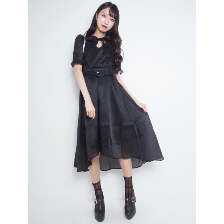 EATME ハイネックイレヘムワンピース ピンク Mサイズ ボウタイイレヘムワンピース[品番：MKSW0030292]｜EATME