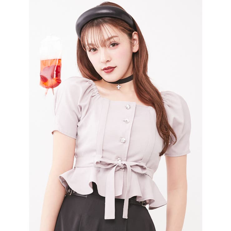 海外並行輸入正規品 ハーネスデザインブラウス[品番：MKSW0030296]｜EATME シャツ+ブラウス(半袖+袖なし)