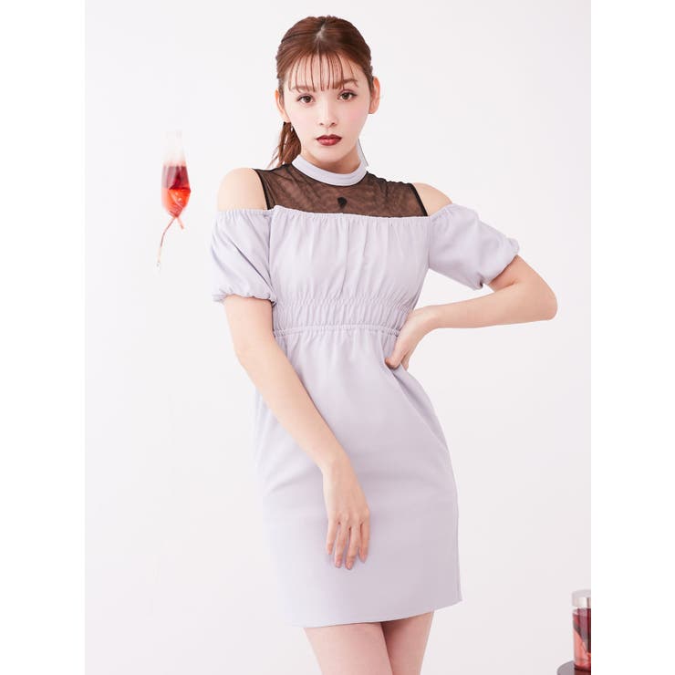 2WAYチュールコンビマキシワンピース♡3420403029♡ブラック 2WAYチュールコンビマキシワンピース[品番：MKSW0030802]｜EATME
