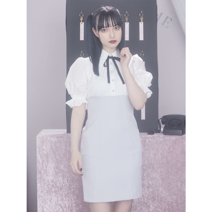 パフスリーブドッキングワンピース 品番 Mksw Eatme イートミー のレディースファッション通販 Shoplist ショップリスト