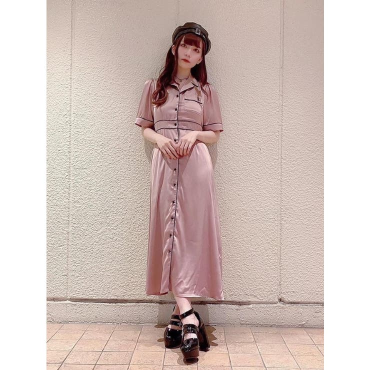 オープンカラーマキシワンピース[品番：MKSW0035173]｜EATME