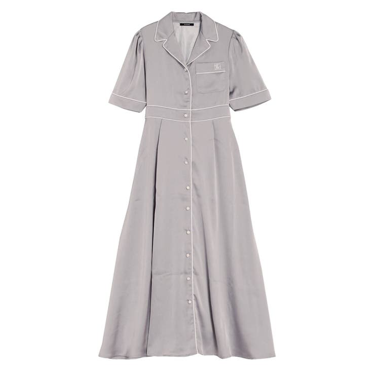 新作 EATME オープンカラーワンピースグレー オープンカラーマキシワンピース[品番：MKSW0035173]｜EATME