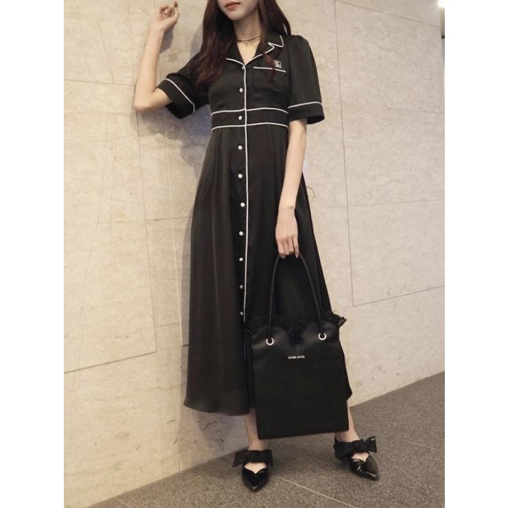 オープンカラーマキシワンピース[品番：MKSW0035173]｜EATME